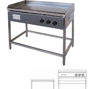 plancha churrasquera lisa 1000mm maigas 6EA46 GLP